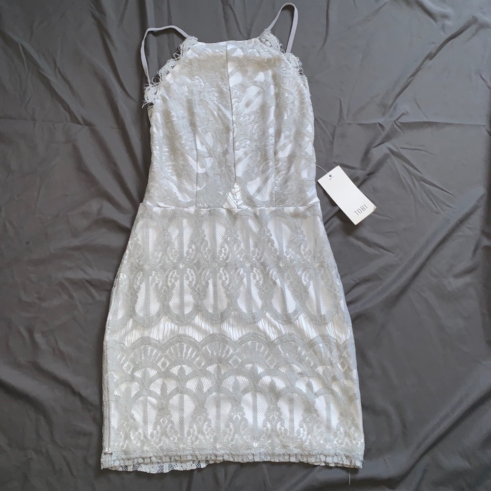 TOBI GRAY MINI DRESS